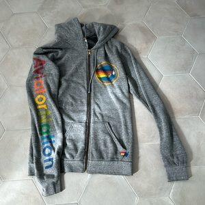 Aviator Nation Grey Zip Up Hoodie - Aspen